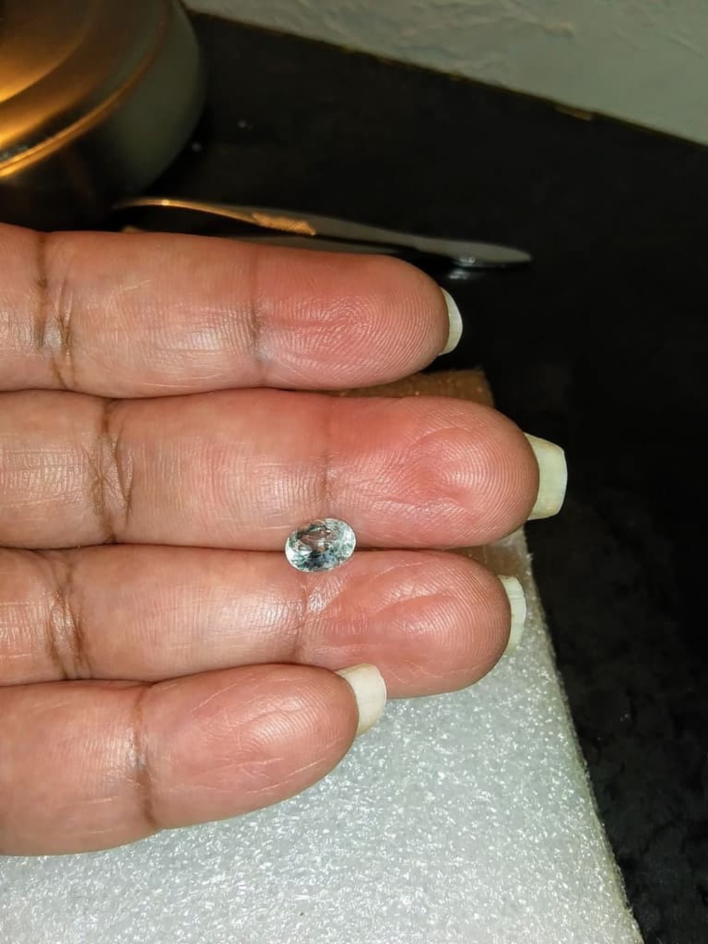 VERY VERY RARE Natural 1.0ct Oval Bluish Green French Amblygonite - Picture 3 of 3